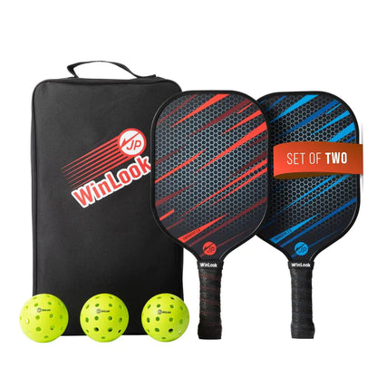 ProSpin Pickleball Paddle Set – 2 Paddles, 3 Balls &amp; Bag