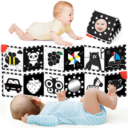 High Contrast Baby Soft Book with Mirror & Teether